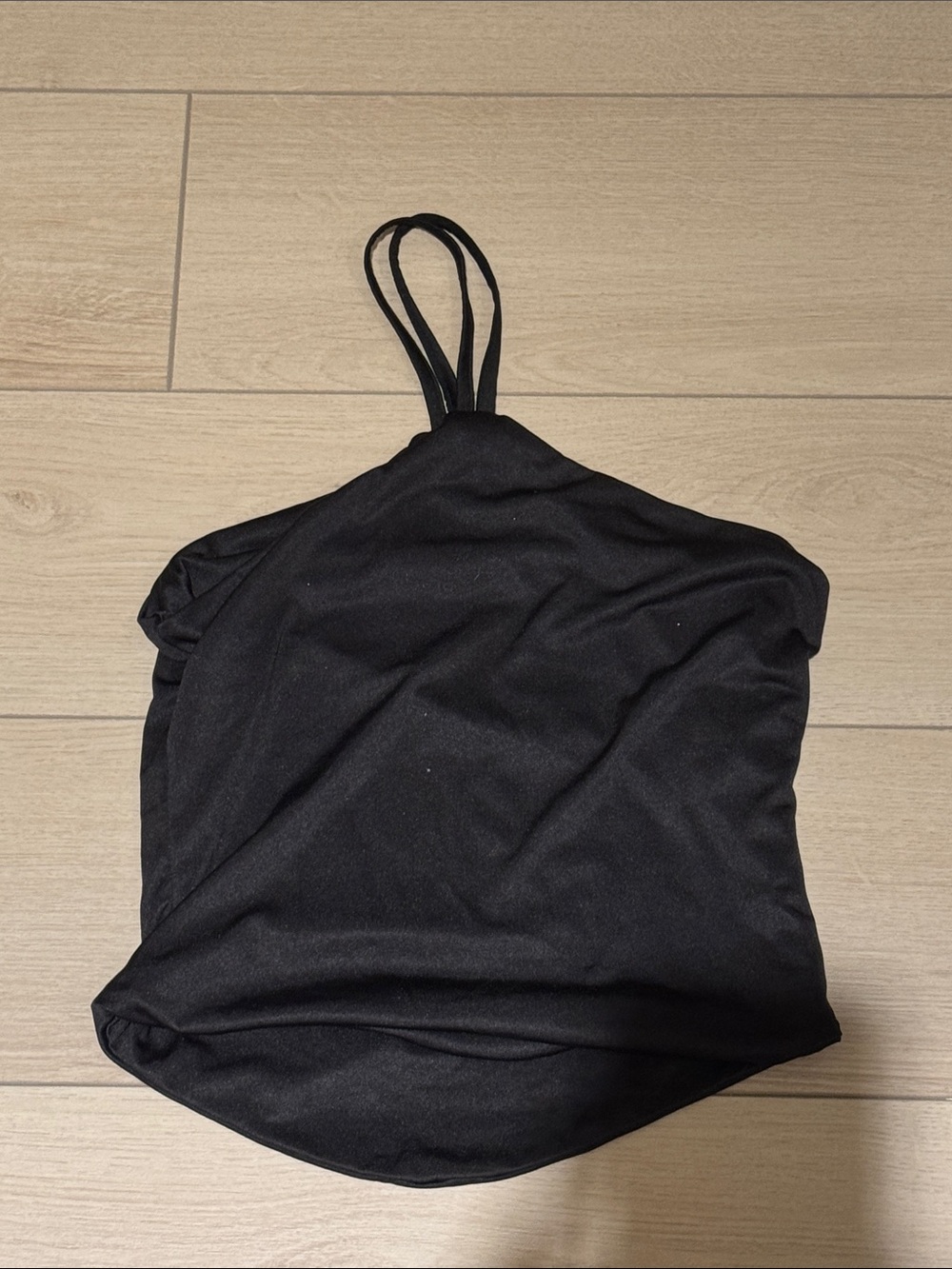 Nastygal black one shoulder strap top XS
